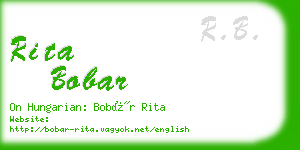 rita bobar business card